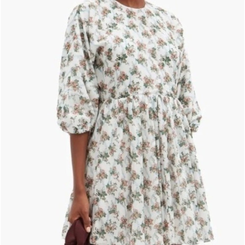 Emilia Wickstead Molly Dress Mini Floral Roses Ribbon Cotton Pink Blue 6 - Picture 14 of 14